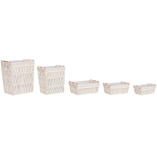CESTA ROPA SET 5 MACRAME METAL 42X32X51 BLANCO von AlexandreHouse