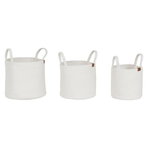 CESTA SET 3 ALGODON 30X30X28 CON ASAS BLANCO CESTA SET 3 ALGODON 30X30X28 CON ASAS BLANCO von AlexandreHouse