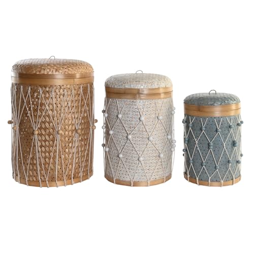 CESTA SET 3 BAMBU ALGODON 46X46X58 35X46 30X38 von AlexandreHouse