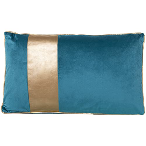 COJIN 50X30 TERCIOPELO AZUL FRANJA DORADA C/CREMALLERA 50X30CM von AlexandreHouse