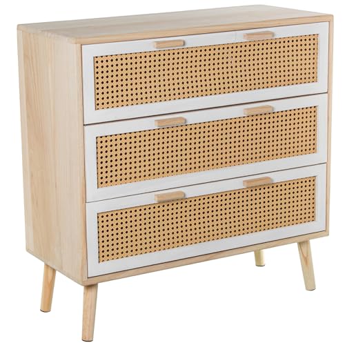 CÓMODA C/3 CAJONES MADERA_80X35X81CM DM+PAULOWNIA+MIMBR von AlexandreHouse