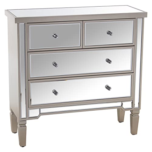 CÓMODA MADERA/ESPEJO C/4 CAJONES CHAMPAGNE_85X33X84CM von AlexandreHouse