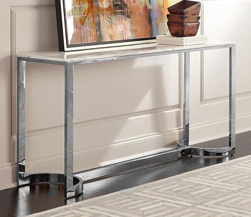 CONSOLA ACERO INOX PLATEADA TAPA MARMOL von AlexandreHouse