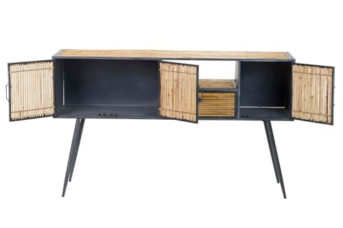 CONSOLA METAL BAMBU AZUL MARRON 100x31x80 CM von AlexandreHouse