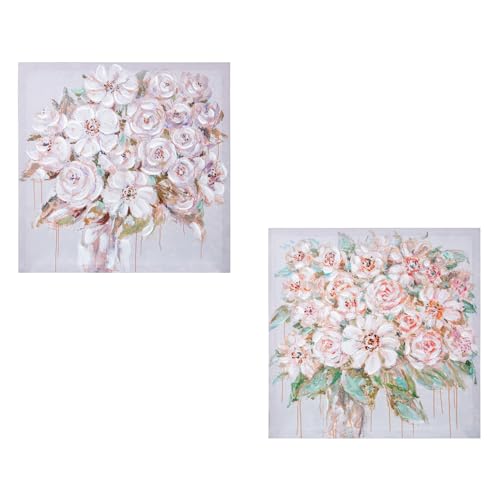 CUADRO LIENZO 60X60CM 40% PINTADO MANO FLORES SURTIDO_60X60X3CM von AlexandreHouse