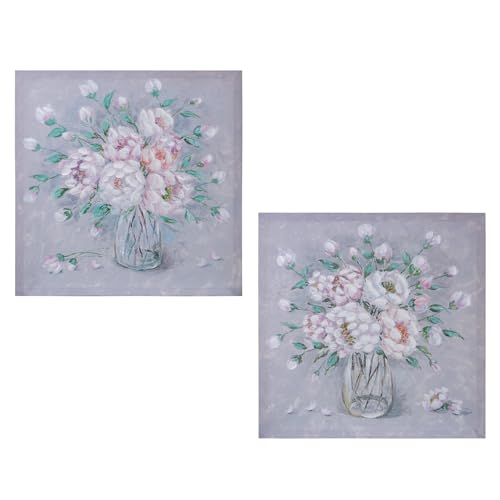 CUADRO LIENZO 60X60CM 40% PINTADO MANO FLORES SURTIDO_60X60X3CM von AlexandreHouse