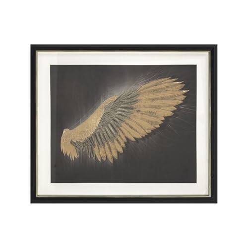 CUADRO MDF CRISTAL 63X3,5X53 ALAS ENMARCADO NEGRO von ZOMTOON