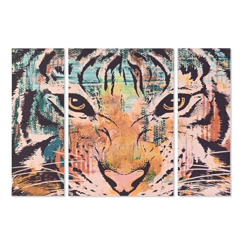 CUADRO SET 3 LIENZO MDF 140X3,8X100 TIGRE NARANJA CUADRO SET 3 LIENZO MDF 140X3,8X100 TIGRE NARANJA von ZOMTOON