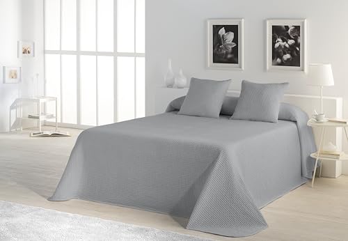 Colcha tejida + 2 fundas de cojín Banús color Perla Cama de 180 cm - 100% algodón von AlexandreHouse