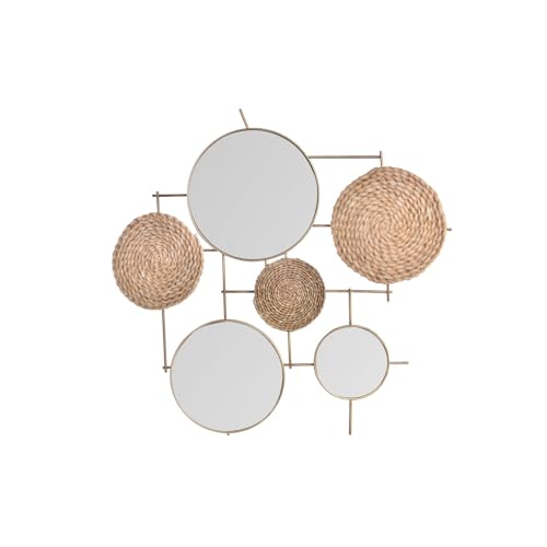 DECORACION PARED METAL ESPEJO 72X3,5X74 MARRON von AlexandreHouse