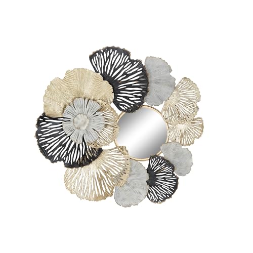 ESPEJO METAL CRISTAL 74X6X75 HOJAS DORADO von AlexandreHouse