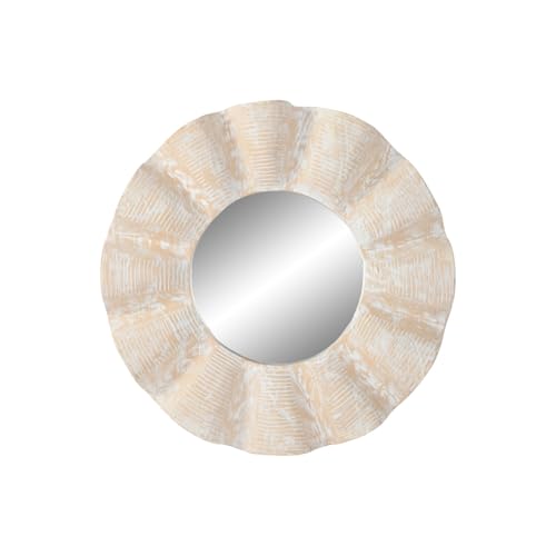 ESPEJO TECA 76X7X76 TALLADO DECAPE BLANCO von AlexandreHouse