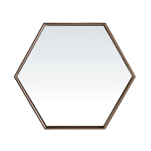 Espejo de pared hexagonal con marco de madera chapada en nogal. Espejo de pared hexagonal con marco de madera chapada en nogal. von AlexandreHouse