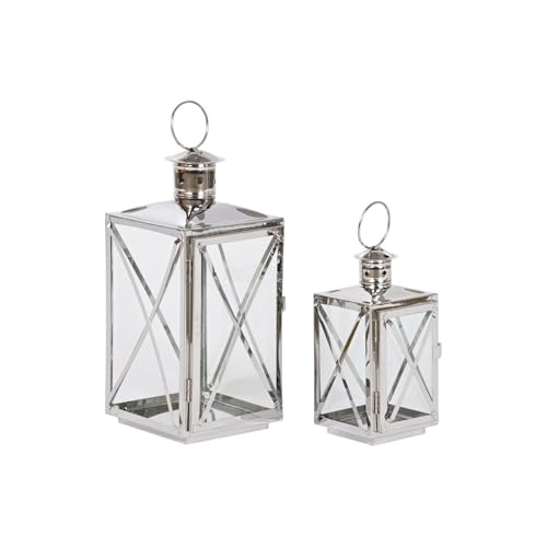 FAROLA SET 2 ACERO CRISTAL 16X15X32 ASA CROMADO von AlexandreHouse