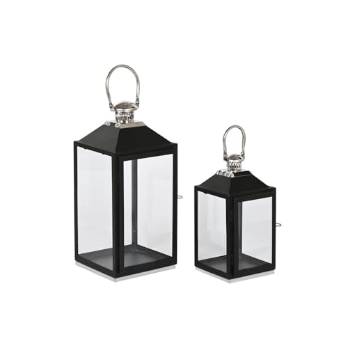 FAROLA SET 2 ACERO CRISTAL 18X18X41 ASA NEGRO FAROLA SET 2 ACERO CRISTAL 18X18X41 ASA NEGRO von AlexandreHouse