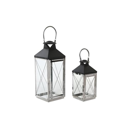 FAROLA SET 2 ACERO CRISTAL 18X18X43 CROMADO NEGRO FAROLA SET 2 ACERO CRISTAL 18X18X43 CROMADO NEGRO von AlexandreHouse