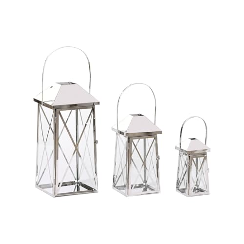 FAROLA SET 3 ACERO CRISTAL 20X20X48 ASA CROMADO FAROLA SET 3 ACERO CRISTAL 20X20X48 ASA CROMADO von AlexandreHouse