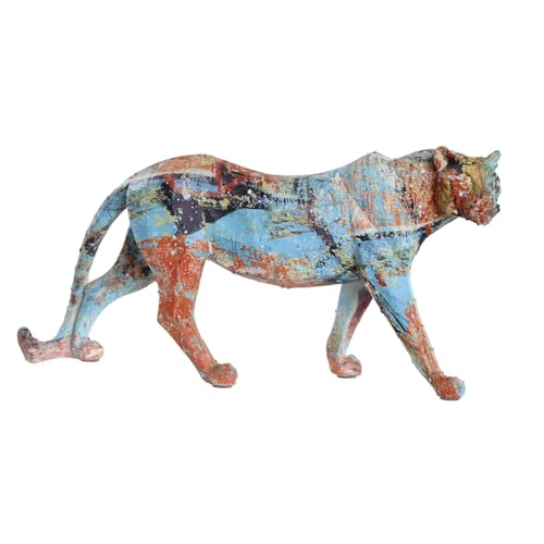 FIGURA RESINA 29,5X8,5X15 LEOPARDO MULTICOLOR von Redesyn