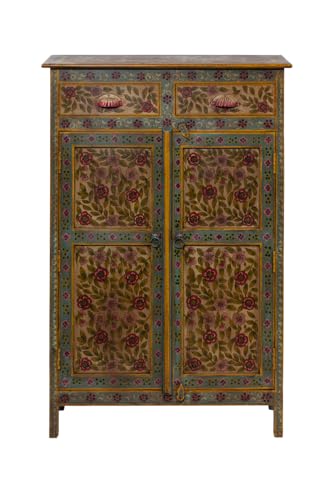 FRIDA - WOODEN BLUE HIGH CUPBOARD 2 DOORS 2 DRAWERS HANDMADE DECOR von AlexandreHouse