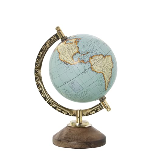 GLOBO TERRÁQUEO ø12,5CM AZUL METAL/MADERA SOBREMESA_°12,5X22CM BASE:°10CM von AlexandreHouse