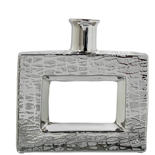 JARRON CERAMICA AGUJERO 24CM PLATA_24X6X24CM von AlexandreHouse