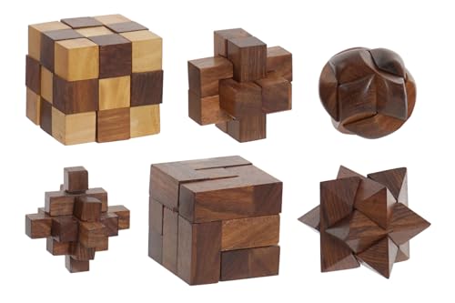 JUEGO SET 6 SHEESHAM LATON 17,5X12X6 PUZLE von AlexandreHouse