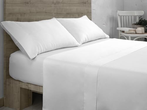 Juego de sábanas de algodón orgánico color blanco. Acabado en vainica. Cama de 180 cm. 4 piezas Juego de sábanas de algodón orgánico color blanco. Acabado en vainica. Cama de 180 cm. 4 piezas von AlexandreHouse