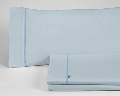 Juego de sábanas liso color azul celeste Cama de 180 (4 piezas) -50% algodón / 50% poliéster - 144 hilos. Gramage: 115 von AlexandreHouse