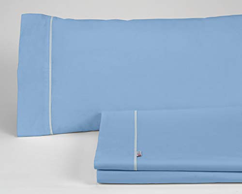 Juego de sábanas liso color azul claro Cama de 105 (3 piezas) - 50% algodón / 50% poliéster - 144 hilos. Gramage: 115 von AlexandreHouse