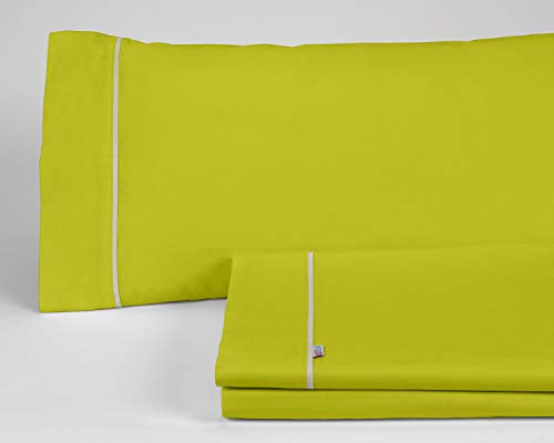 Juego de sábanas liso color pistacho Cama de 135/140 (3 piezas) -50% algodón / 50% poliéster - 144 hilos. Gramage: 115 von AlexandreHouse