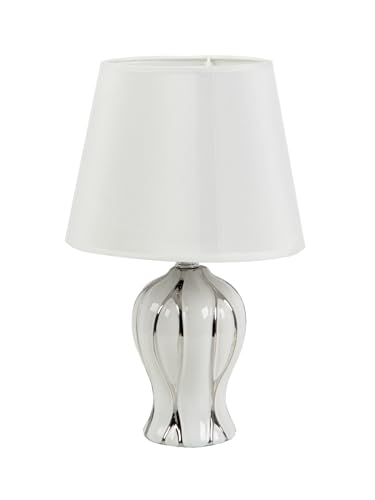 LAMPARA CERAMIC BLANCA/PLATA C/PANTALLA LAMPARA CERAMIC BLANCA/PLATA C/PANTALLA von AlexandreHouse