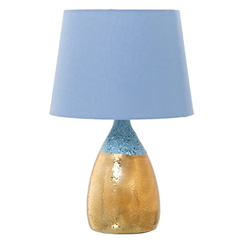 LÁMPARA CERÁMICA DORADO/AZUL+52705,1XE27,MAX.60W,CABLE:125C °25X38CM, BASE:°13,5X26,5CM von AlexandreHouse