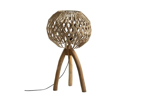 LAMPARA MESA TRIPODE MADERA TEKA von AlexandreHouse