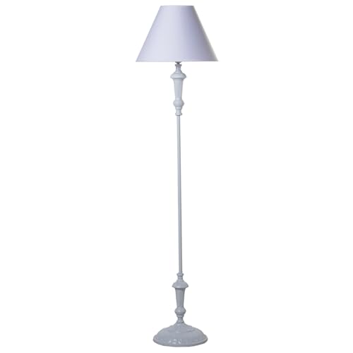 LÁMPARA PIE METAL BLANCO+92270, 1XE27, MAX.60W NO INCLUIDA °38X155CM, BASE:°26X133CM von AlexandreHouse