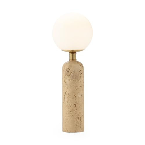 LAMPARA SOBREMESA 15X15X45 MARMOL TRAVENTINO/METAL DORADO/CRISTAL BLANCO LAMPARA SOBREMESA 15X15X45 MARMOL TRAVENTINO/METAL DORADO/CRISTAL BLANCO von AlexandreHouse