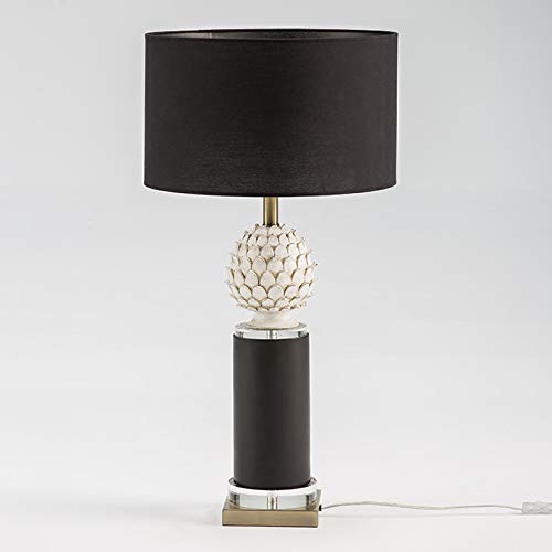 LAMPARA SOBREMESA 15X15X58 METAL DORADO/CERAMICA BLANCO/NEGRO SIN PANTALLA von AlexandreHouse