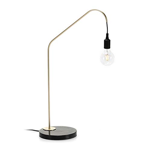 LAMPARA SOBREMESA 35X25X58 MARMOL NEGRO/METAL DORADO von AlexandreHouse