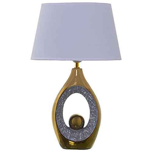 LÁMPARA SOBREMESA CERÁMICA DORADA+92231,1XE27,MAX40W NO INC 31,5X20X50CM, BASE:17X10X34CM von AlexandreHouse