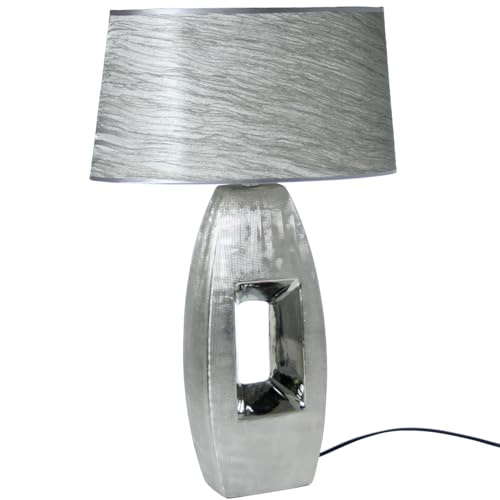LÁMPARA SOBREMESA CERÁMICA PLATA+54614_38X20X60CM1XE27MAX40W(NO INC von AlexandreHouse