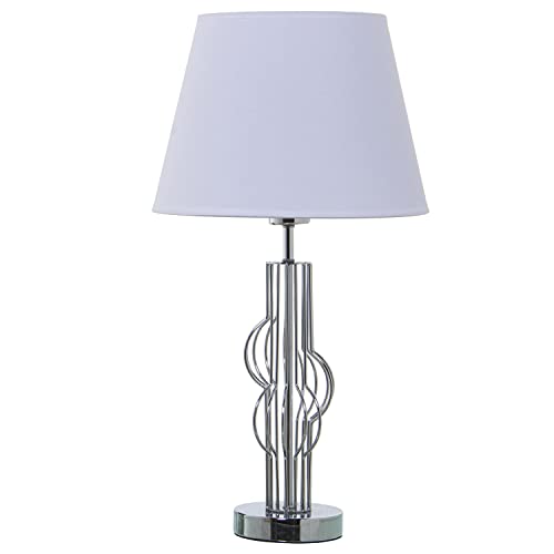 LÁMPARA SOBREMESA METAL PLATEADO+92205, 1XE27,MAX.40W NO IN °30X57CM, BASE:°12X38CM von AlexandreHouse