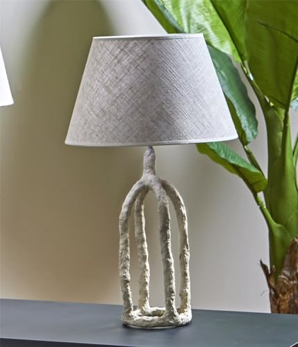 LAMPARA SOBREMESA PAPEL MACHE ASIM BLANCA 60CMS. 35dx60 cms von AlexandreHouse