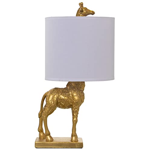LÁMPARA SOBREMESA RESINA JIRAFA DORADO,1XE27,MAX40W NO INCL 23X20X42CM, BASE:14X8X23CM von AlexandreHouse