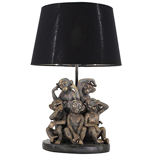 LÁMPARA SOBREMESA RESINA ORANGUTANES DORADOS,1XE27, MAX.40W °31X48CM, CABLE NEGRO:158CM von AlexandreHouse