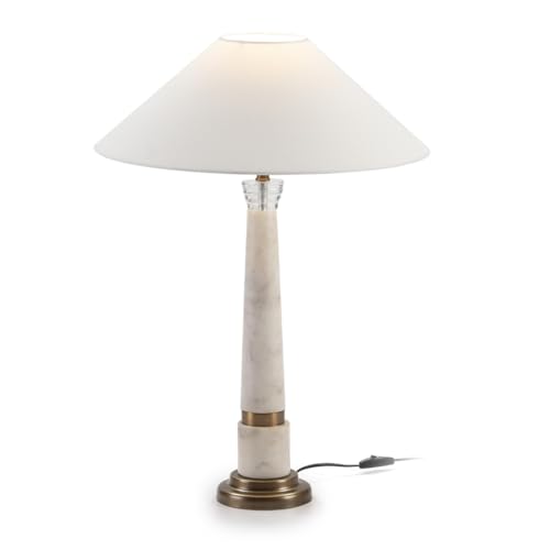 LAMPARA SOBREMESA SIN PANTALLA 15X15X57 METACRILATO/MARMOL BLANCO/METAL DORADO von AlexandreHouse
