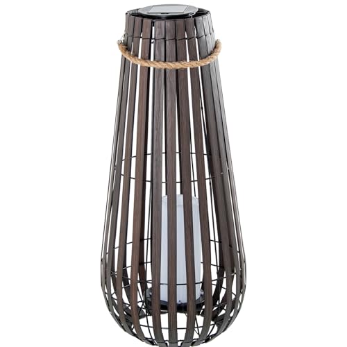 LÁMPARA SOLAR 65CM PIE HIERRO/PP+PE C/VELA LED_°28X65CM von AlexandreHouse