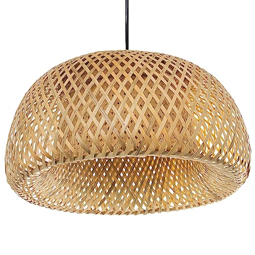 LÁMPARA TECHO BAMBÚ 1XE27 MAX60W, NO INCLUIDA_°38X20CM, CABLE NEGRO 75CM von AlexandreHouse