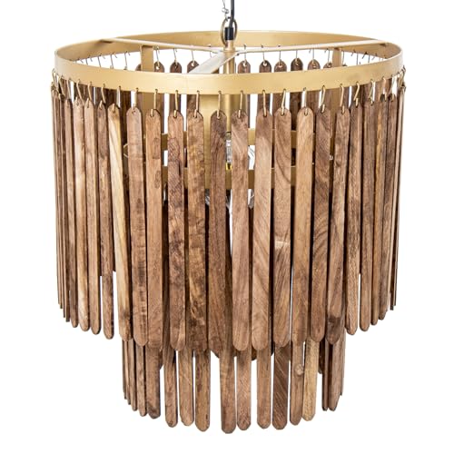 LÁMPARA TECHO HIERRO/MADERA, 1XE27 MAX.25W NO INCLUIDA_45X45X43CM, CABLE: 100CM von AlexandreHouse