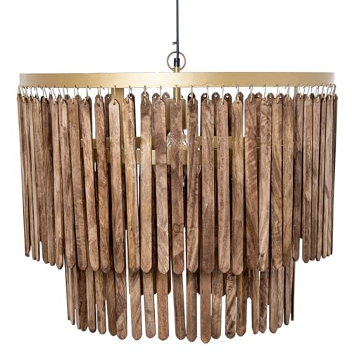 LÁMPARA TECHO HIERRO/MADERA, 1XE27 MAX.25W NO INCLUIDA_60X60X43CM, CABLE: 100CM von AlexandreHouse