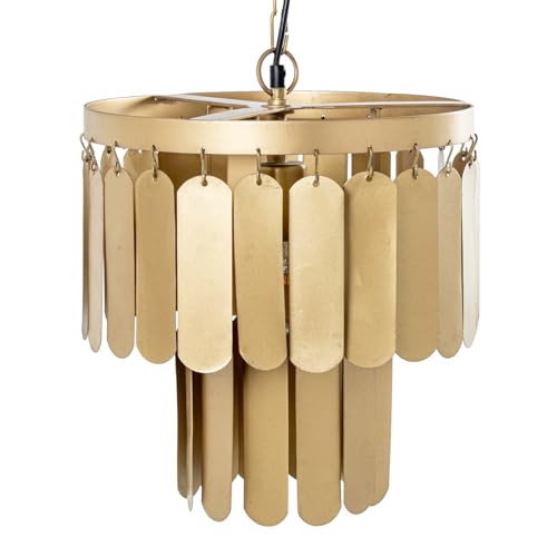 LÁMPARA TECHO LÁMINAS DE HIERRO DORADO, 1XE27 MAX.25W NO INC_30X30X32CM, CABLE: 100CM von AlexandreHouse