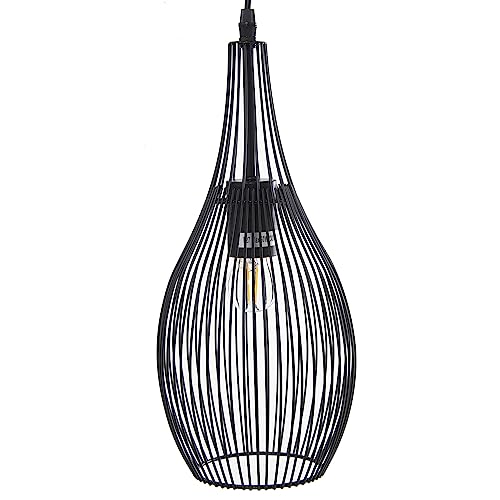 LÁMPARA TECHO METAL NEGRA, 1XE27 MAX 60W NO INCLUIDA_°17X37CM, CABLE NEGRO 70CM von AlexandreHouse